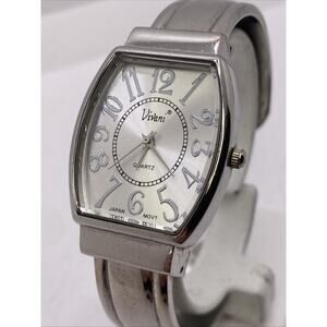 Vivani Womens Silver Cuff Bangle Watch New Battery